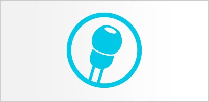 Rundes türkises Symbol einer Soft-Ohrolive eines Littmann Stethoskops.
